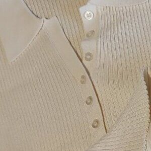 DKNY JEANS Women's short sleeve top, color Eggnog, size XL